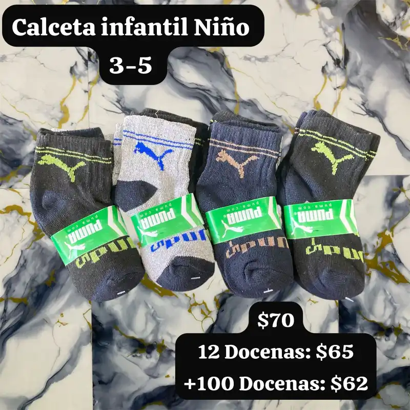 Pack Calcetines Cortos Infantiles Niño - 12 pares