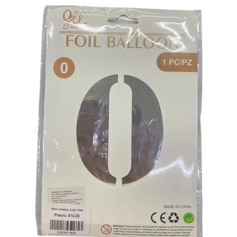 Globo Metalico Color Plata