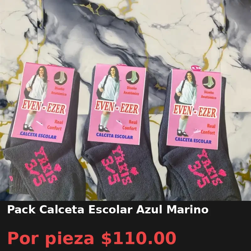 Pack Calceta Escolar Azul Marino