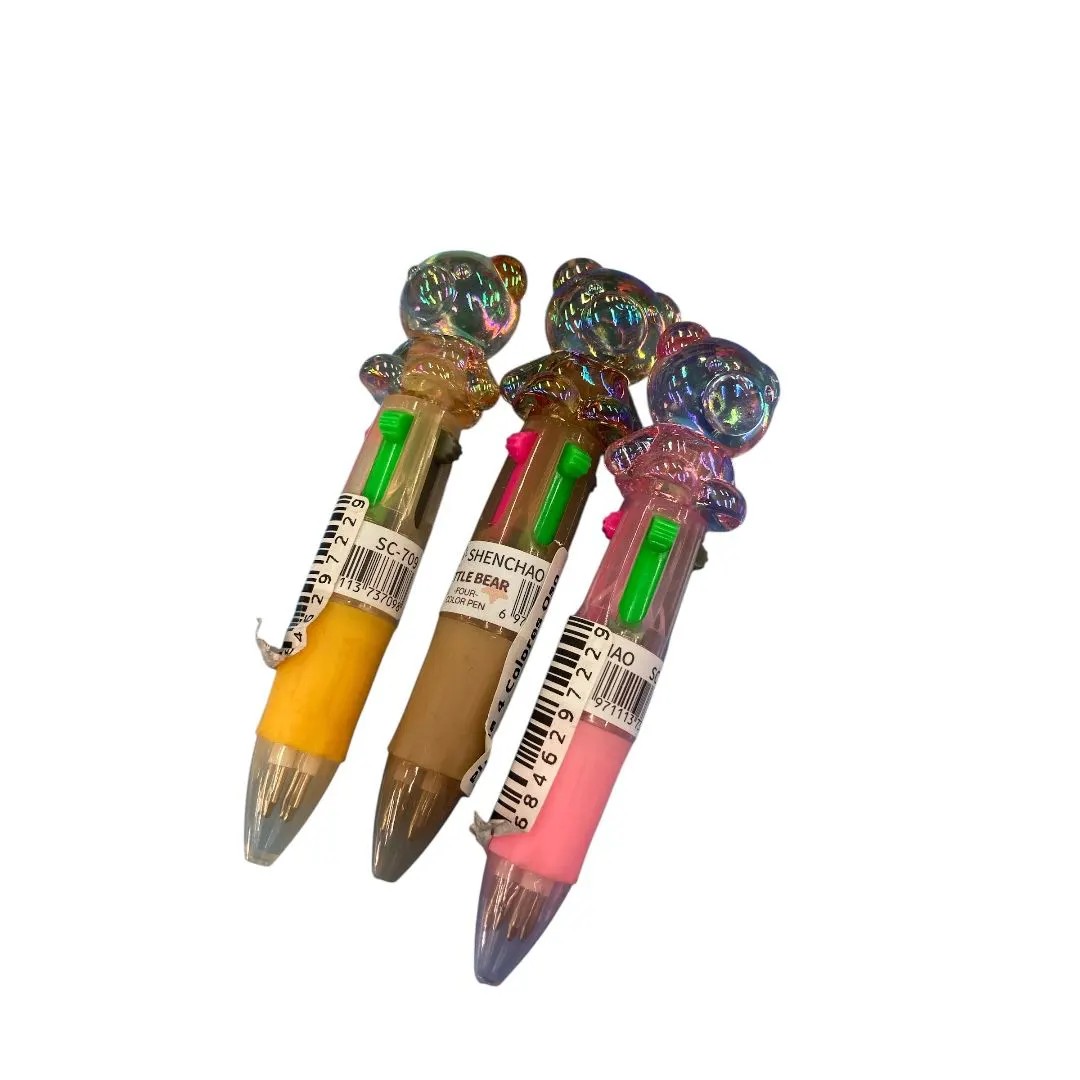 Pluma 4 Colores Oso Tornasol
