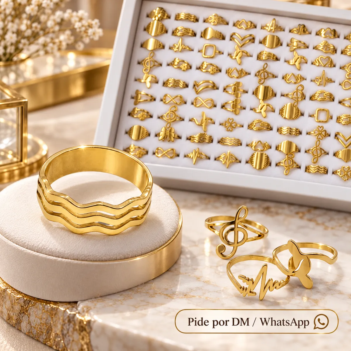 Anillo Dorado Acero Inoxidable